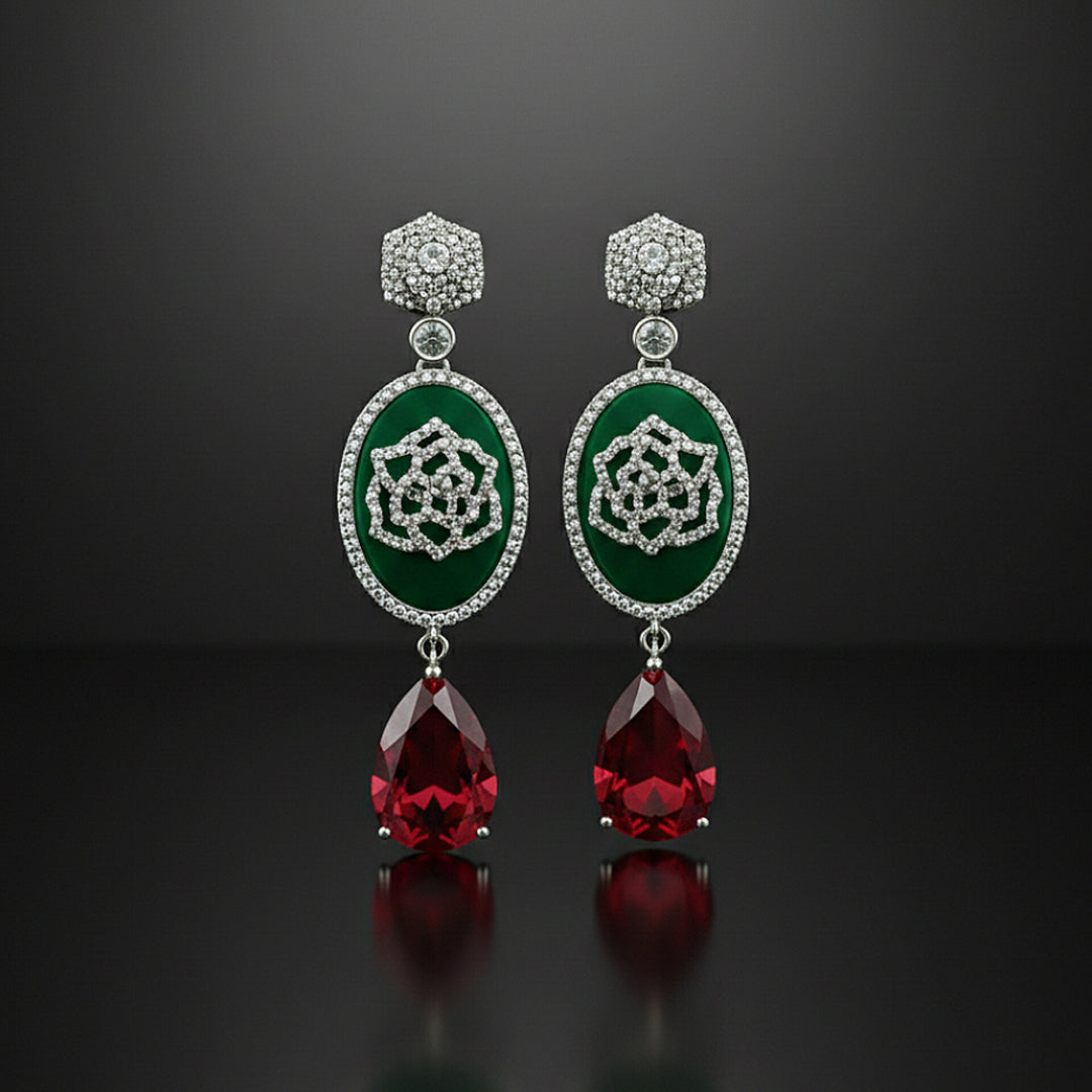 Green Oval Earring