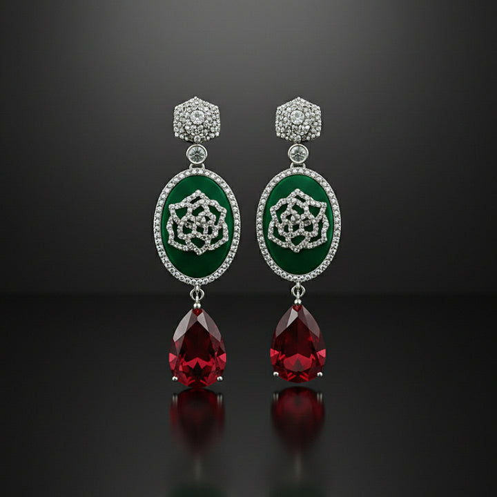 Green Oval Earring