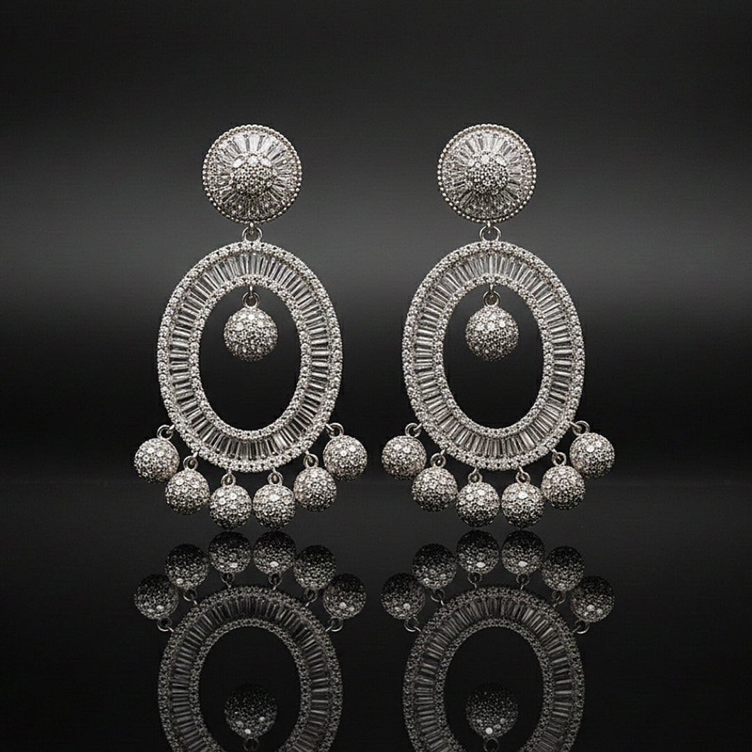 Oval Chandelier Crystal Earring