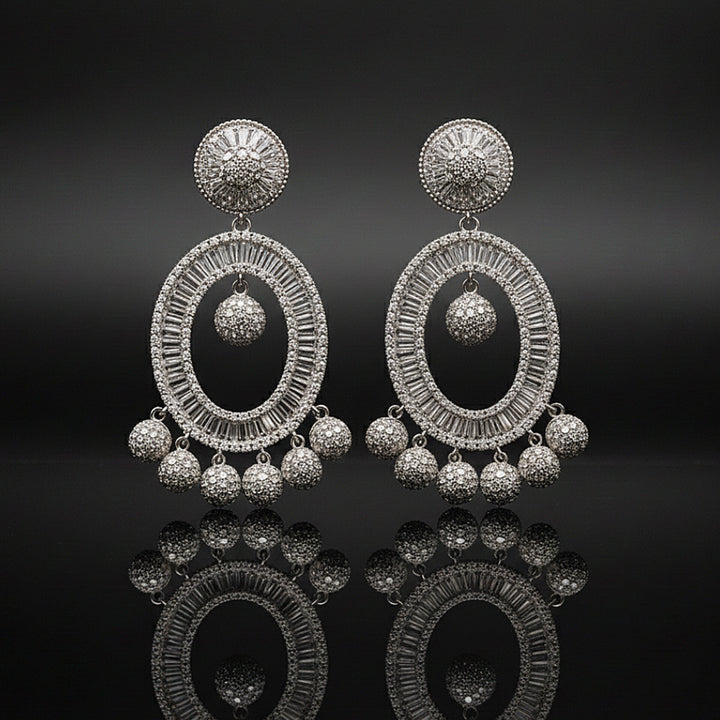 Oval Chandelier Crystal Earring