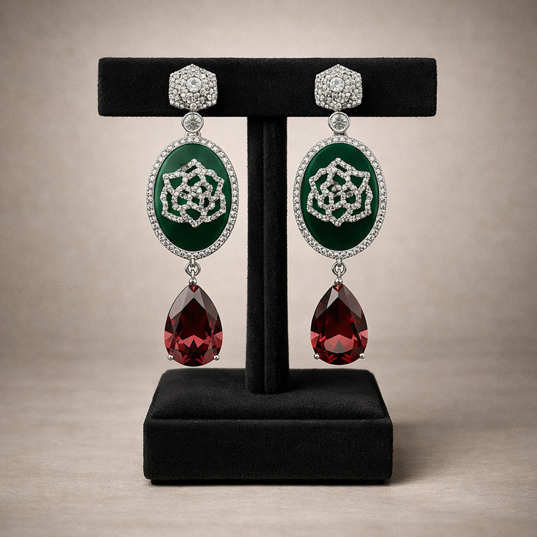 Green Oval Earring