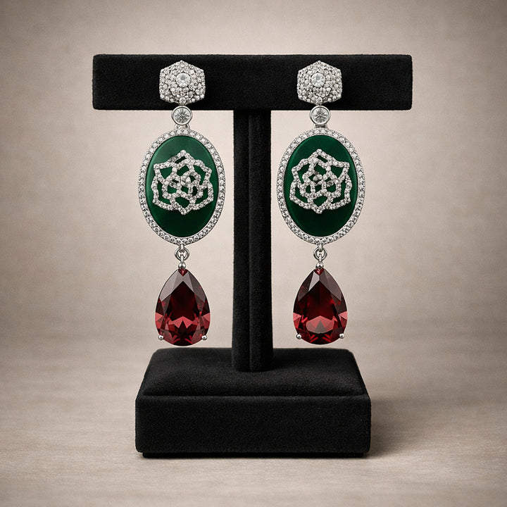 Green Oval Earring