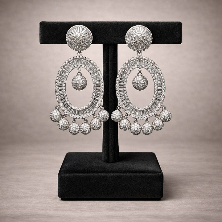 Oval Chandelier Crystal Earring