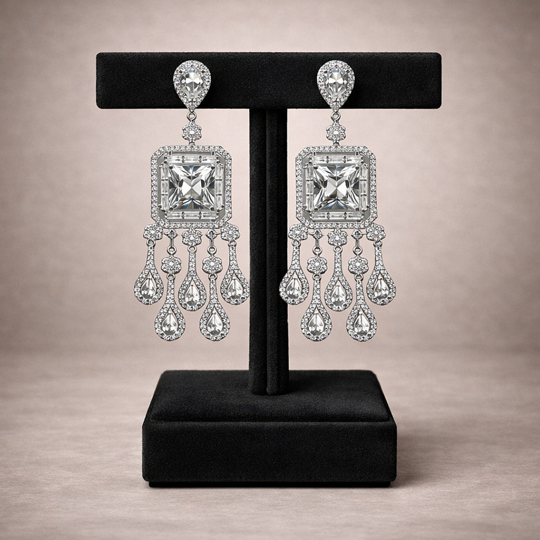 Silver Square  Earrings