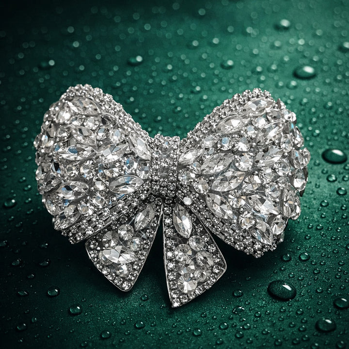 Silver Crystal Luxury Hair Bow