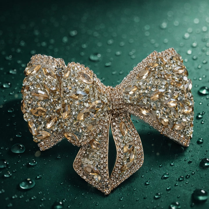 Champagne Crystal Hair Bow