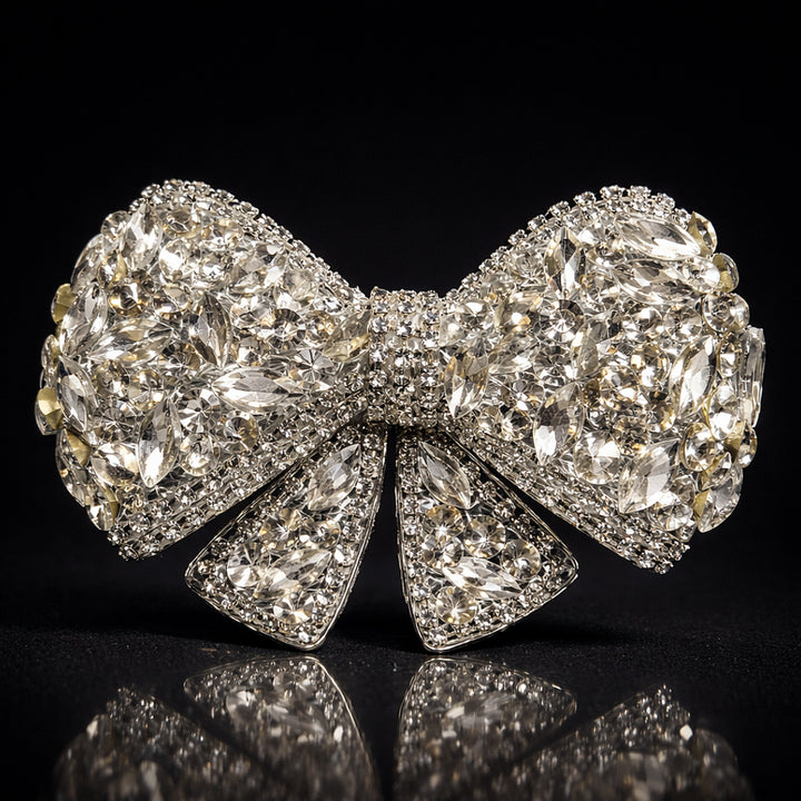 Silver Crystal Luxury Hair Bow