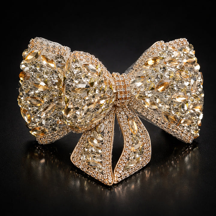 Champagne Crystal Hair Bow