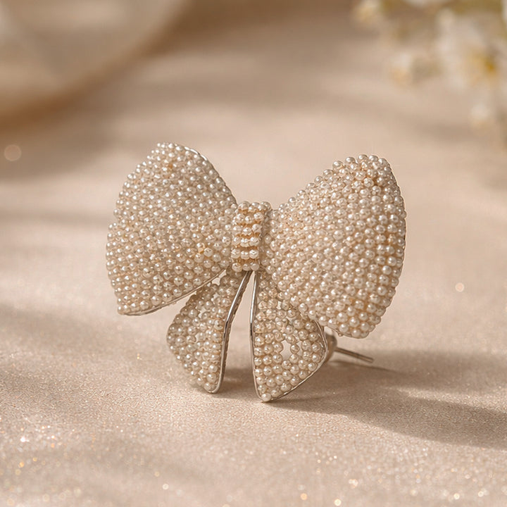 Pearl Bridal Hair Bow