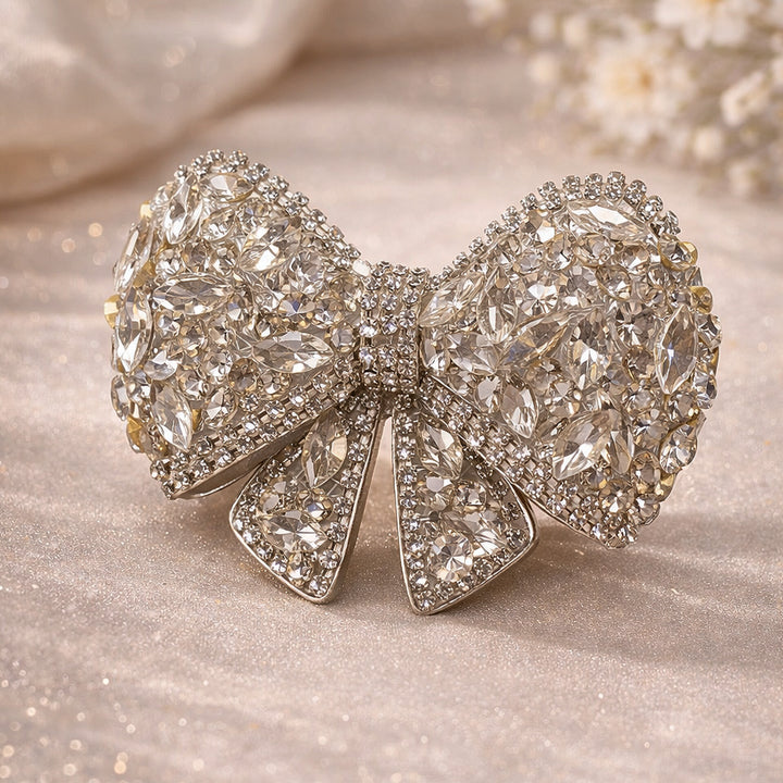 Silver Crystal Luxury Hair Bow