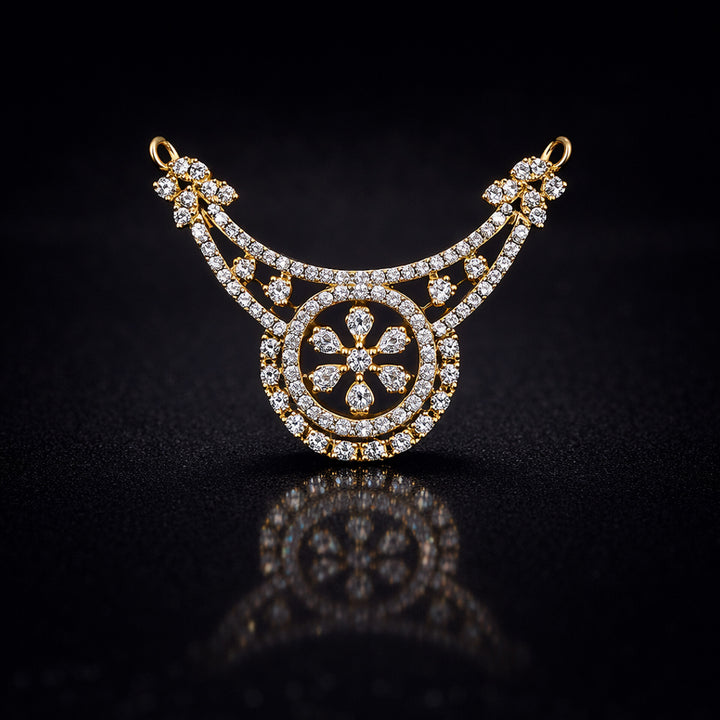 Golden Floral Mangalsutra Set