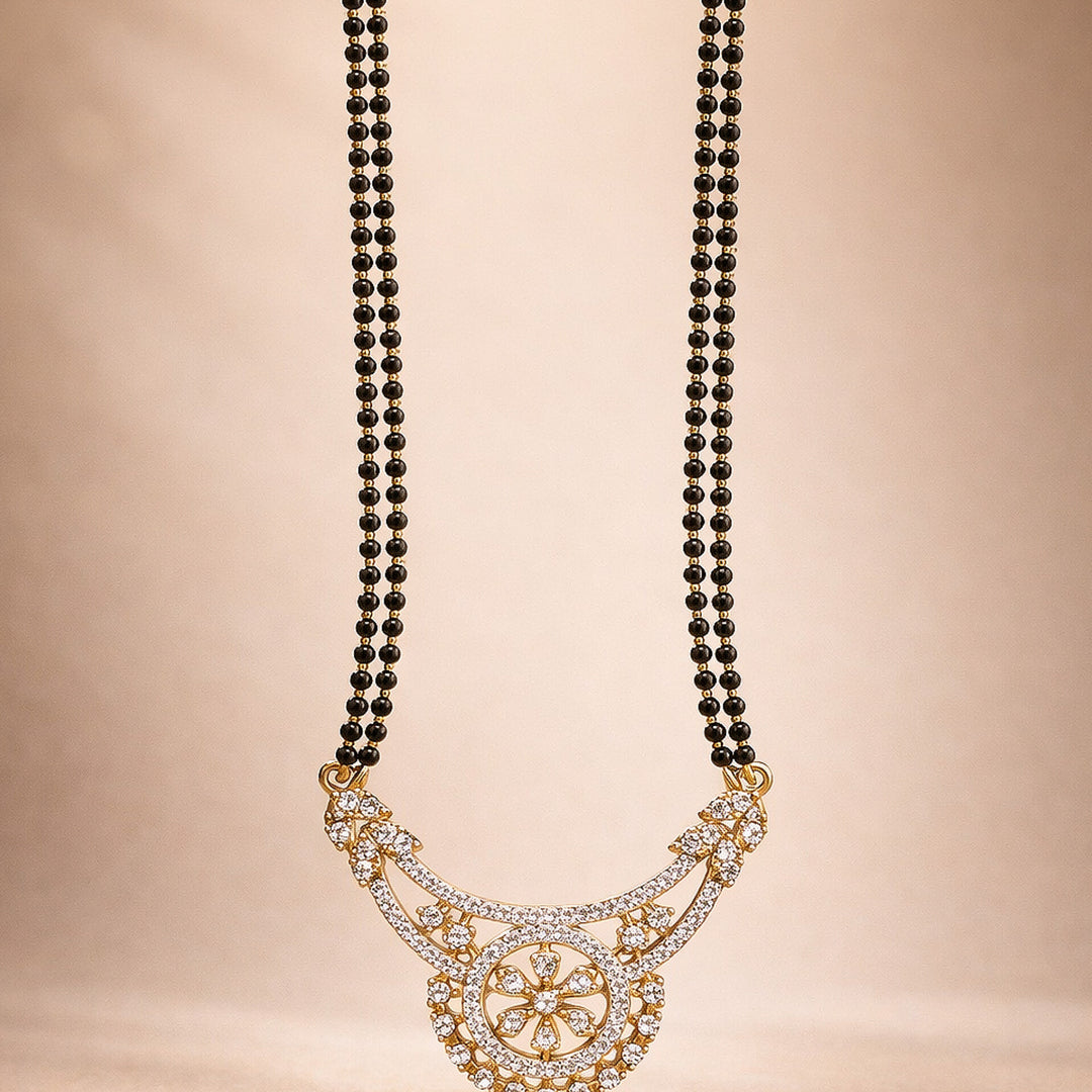 Golden Floral Mangalsutra Set