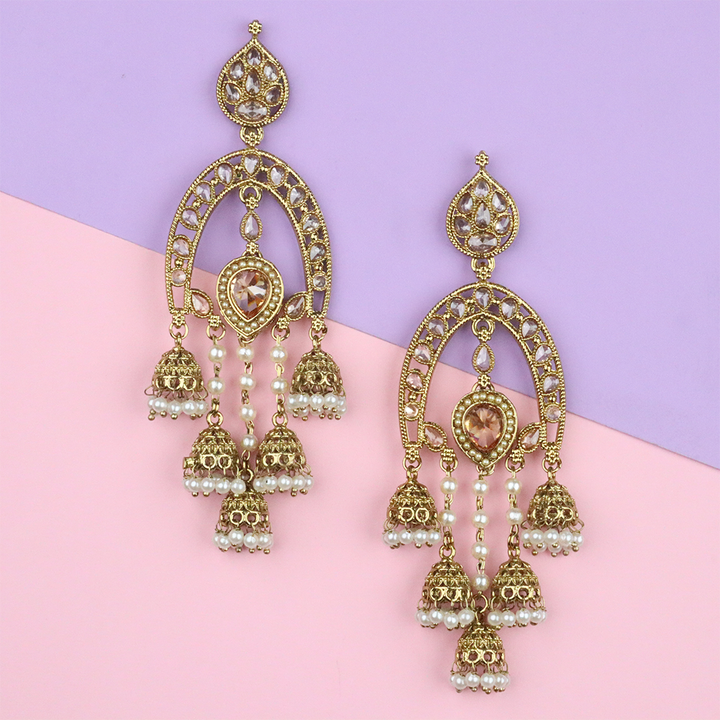 Long Brass Earring P4273