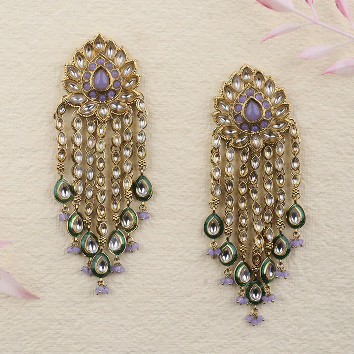 Long Brass Earring P4372