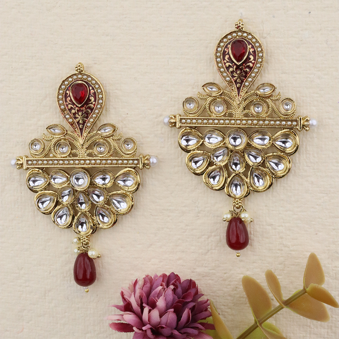 Long Brass Earring P4379