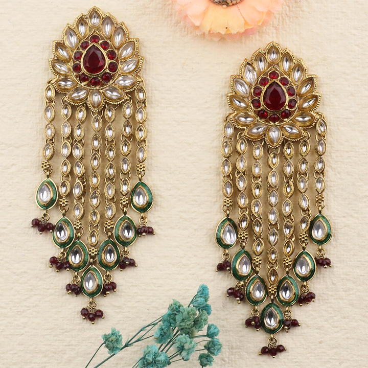 Long Brass Earring P4372