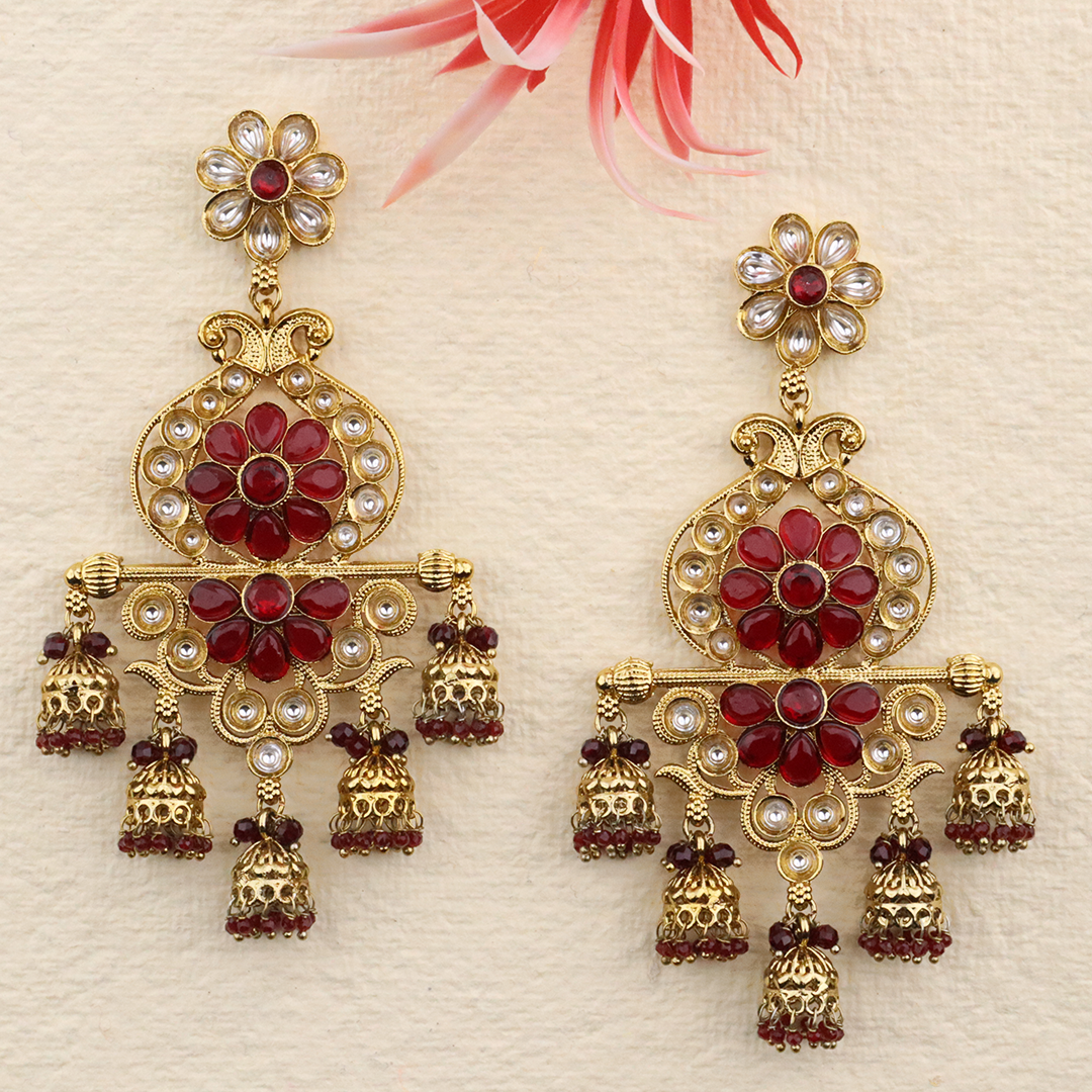 Long Brass Earring P4388
