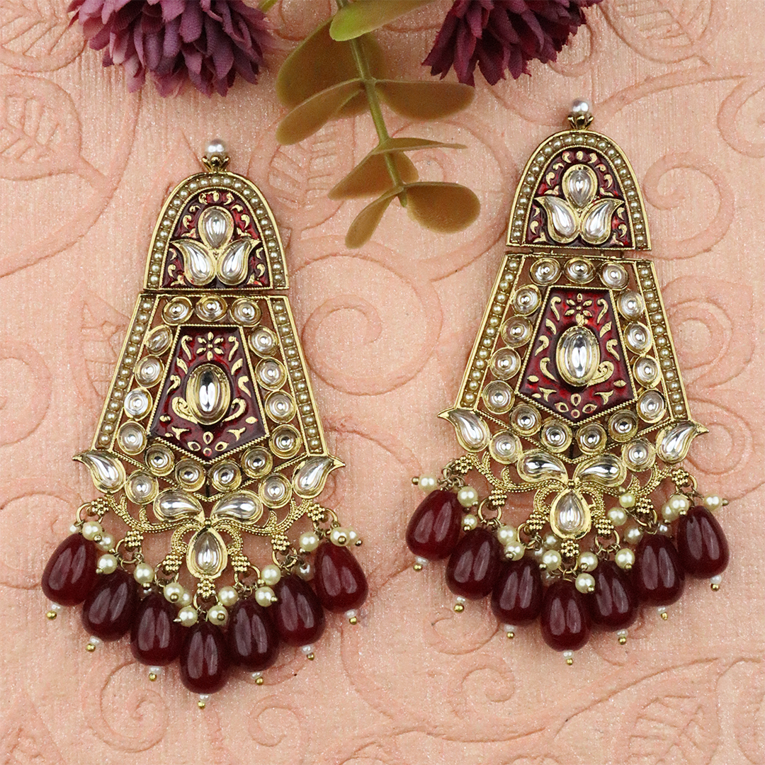 Long Brass Earring P4407