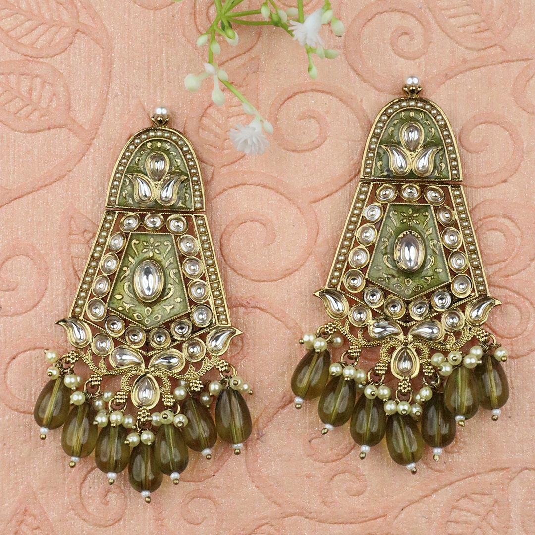 Long Brass Earring P4407