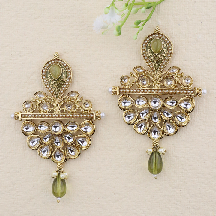 Long Brass Earring P4379