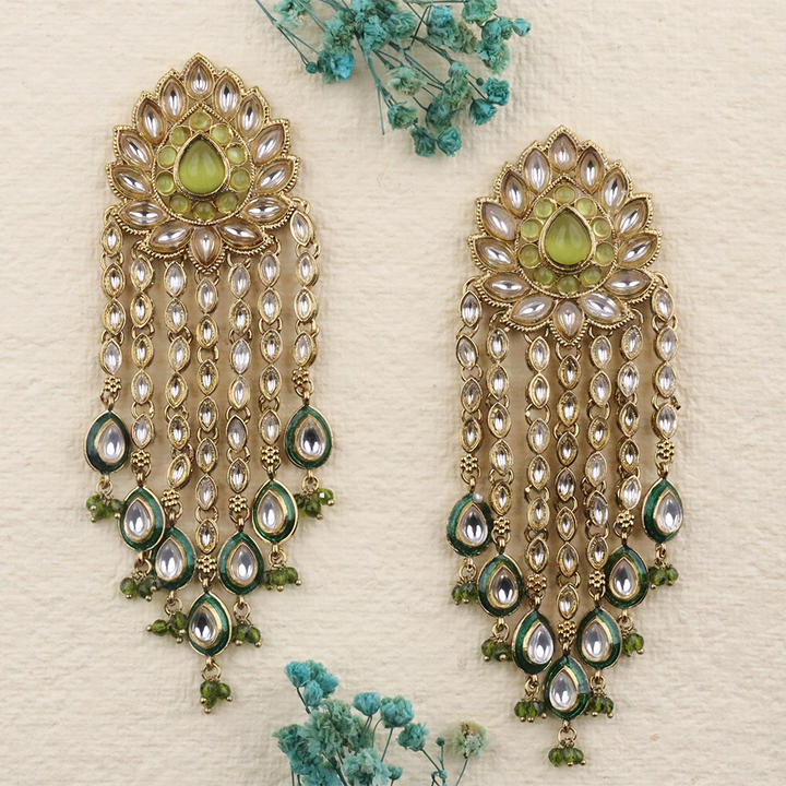 Long Brass Earring P4372