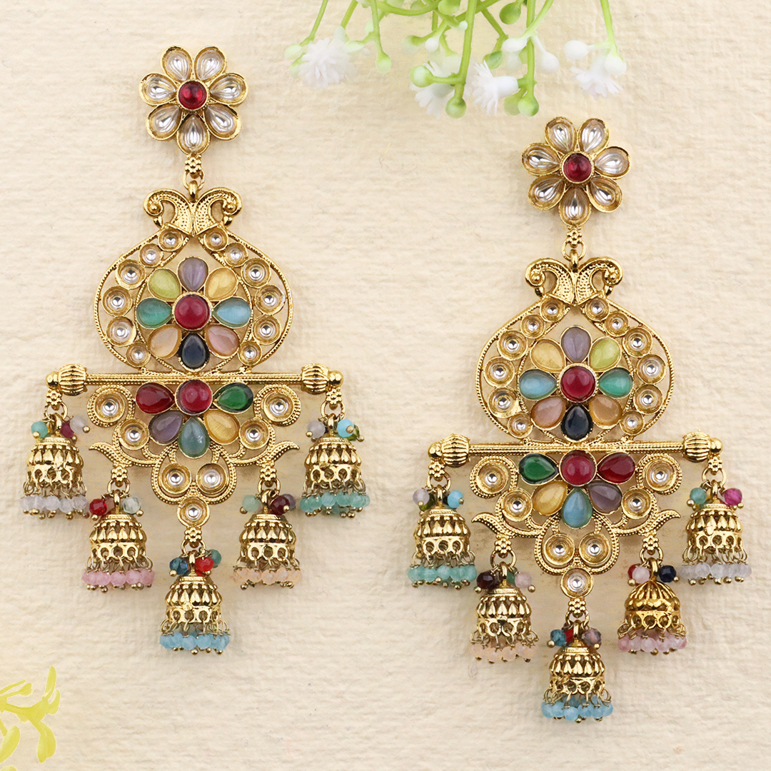 Long Brass Earring P4388