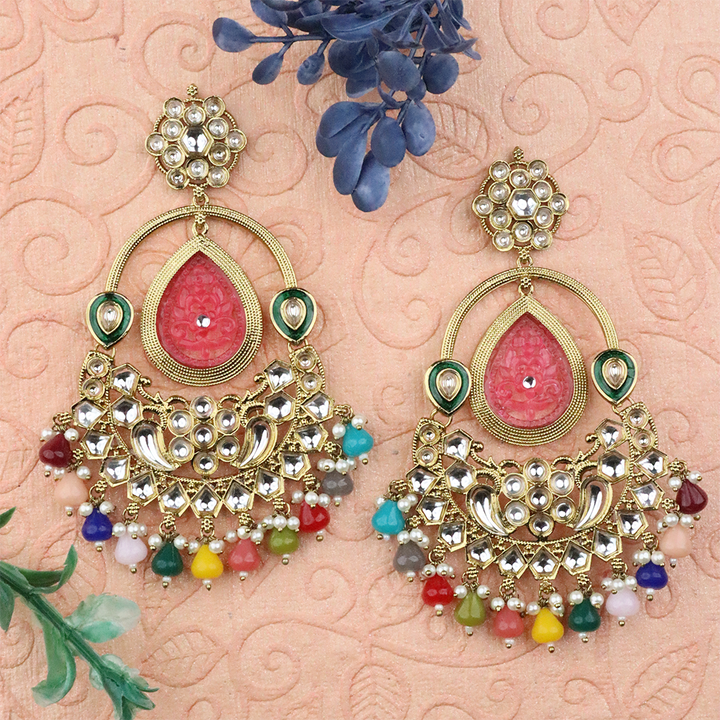 Long Brass Earring P4267