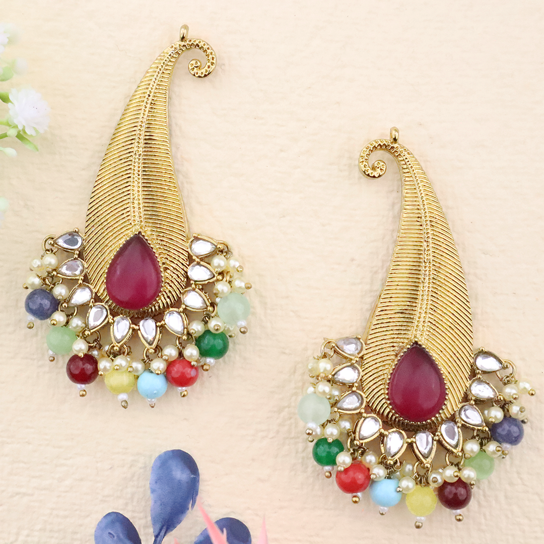 Long Brass Earring P4304