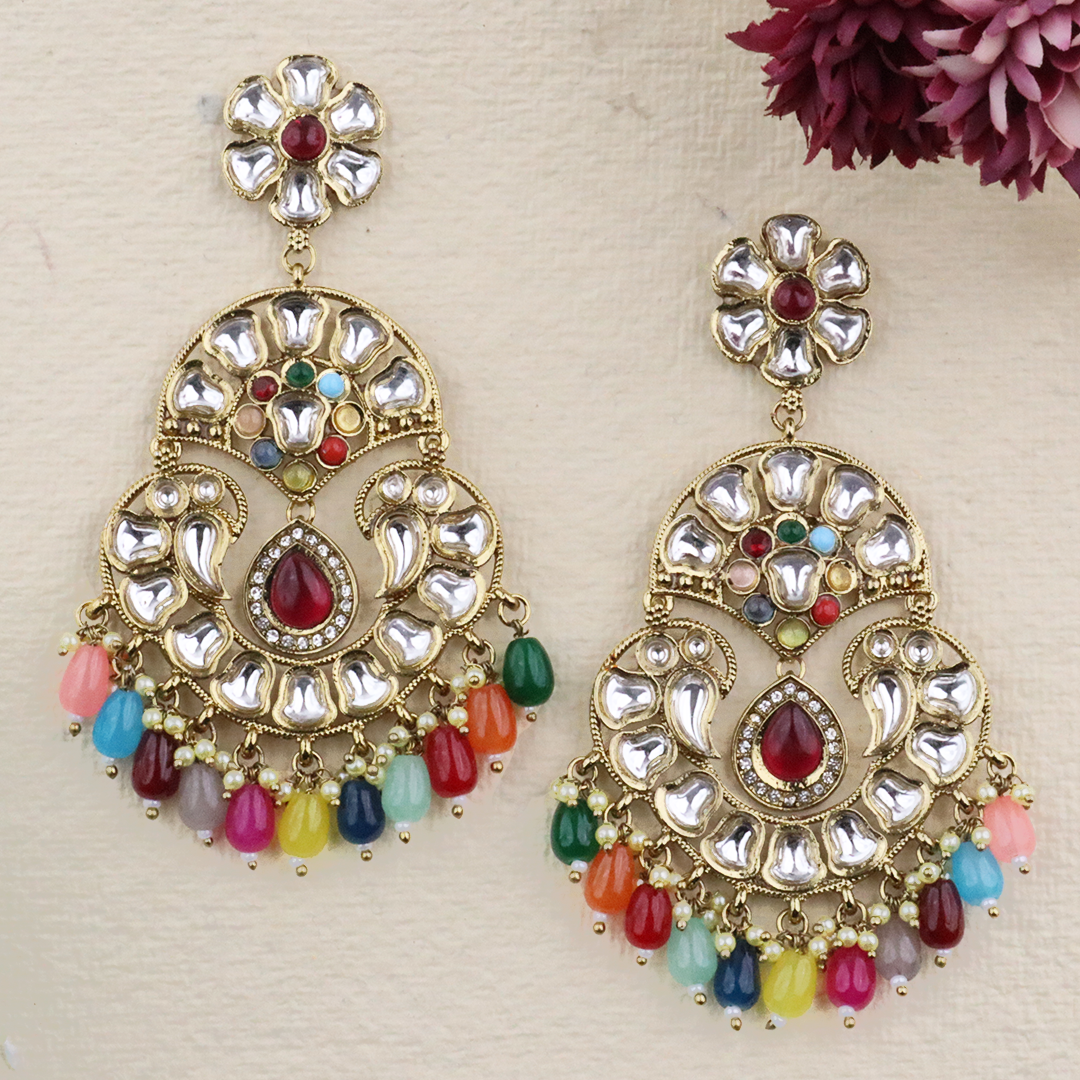 Long Brass Earring P4339