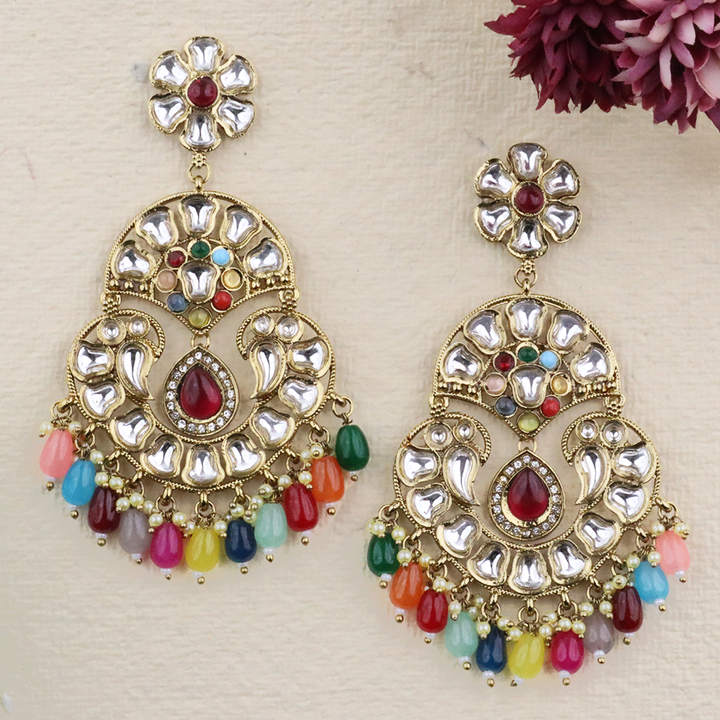 Long Brass Earring P4339