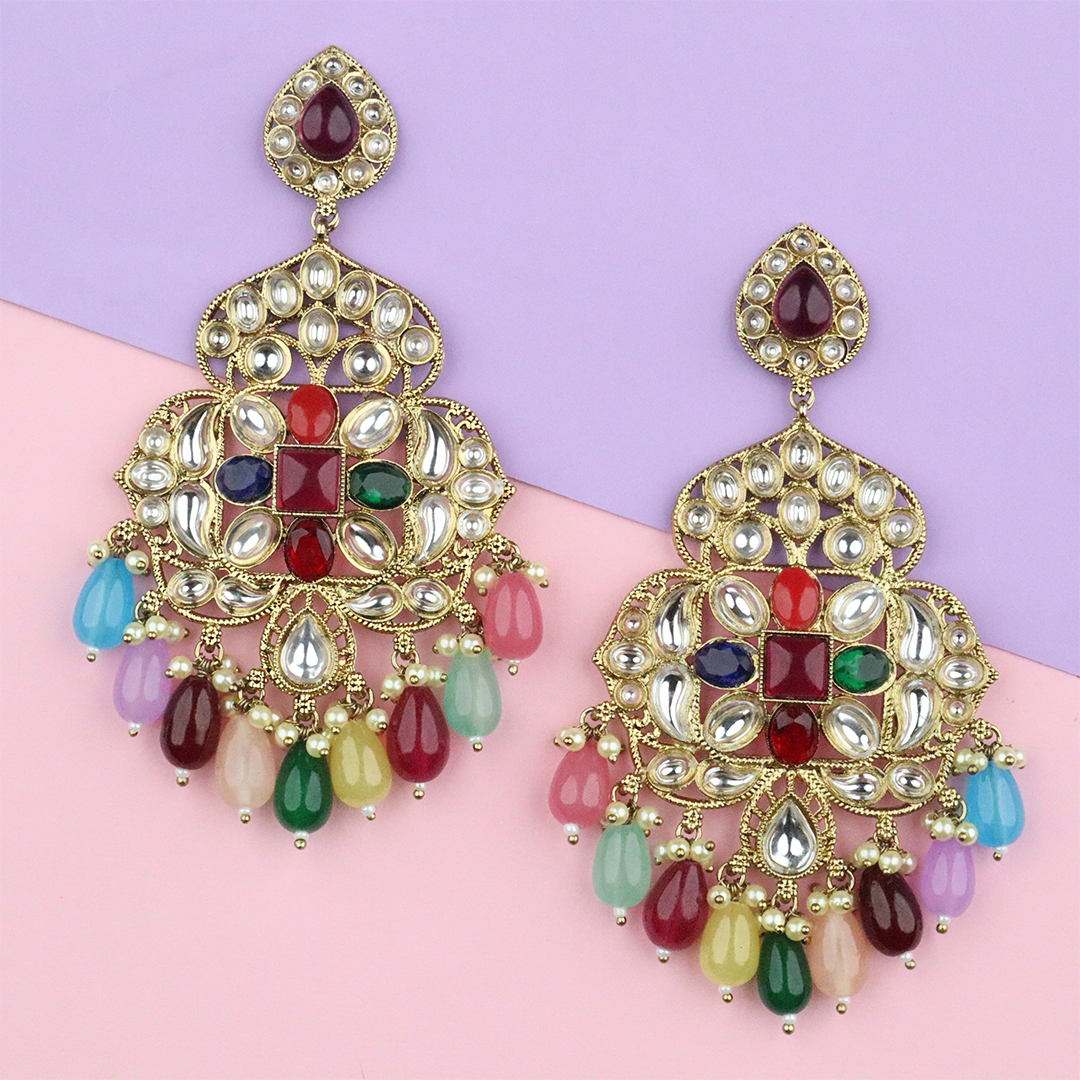 Long Brass Earring P4348