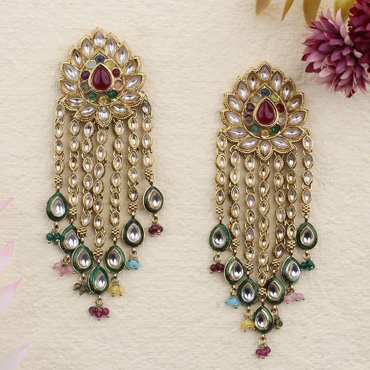 Long Brass Earring P4372