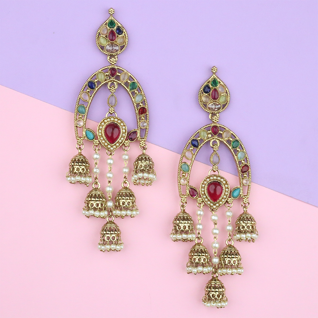 Long Brass Earring P4273