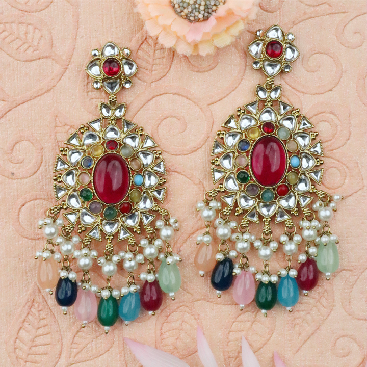 Long Brass Earring P4364