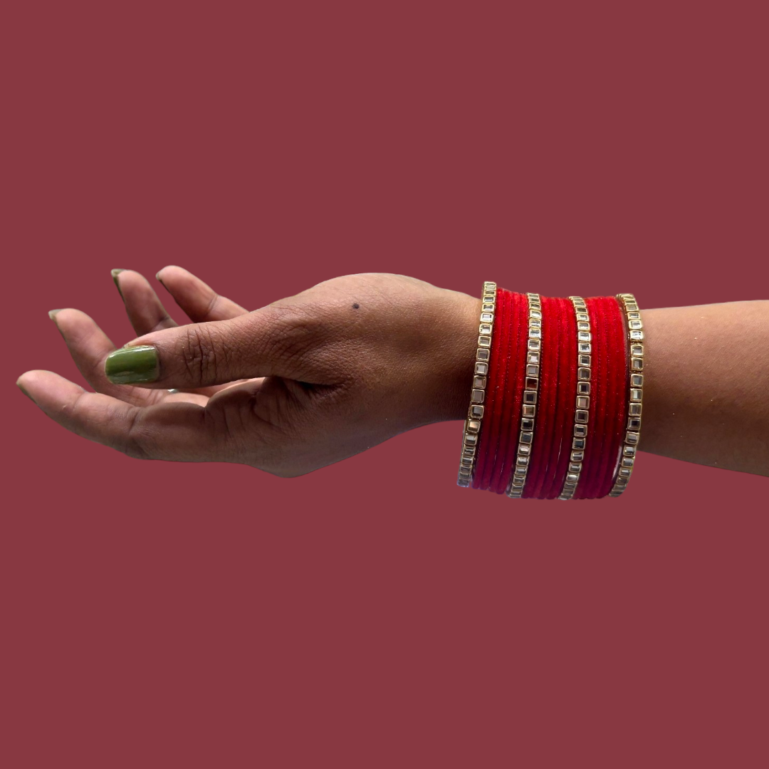 Metal Bangles with Lac Kada PMB001