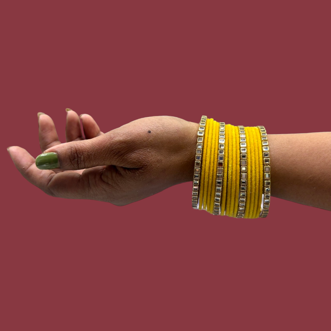 Metal Bangles with Lac Kada PMB001