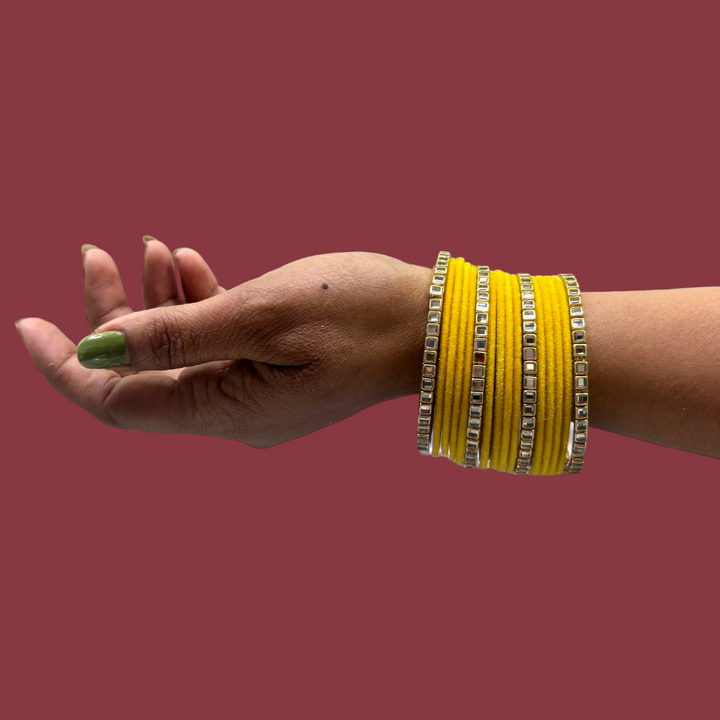 Metal Bangles with Lac Kada PMB001