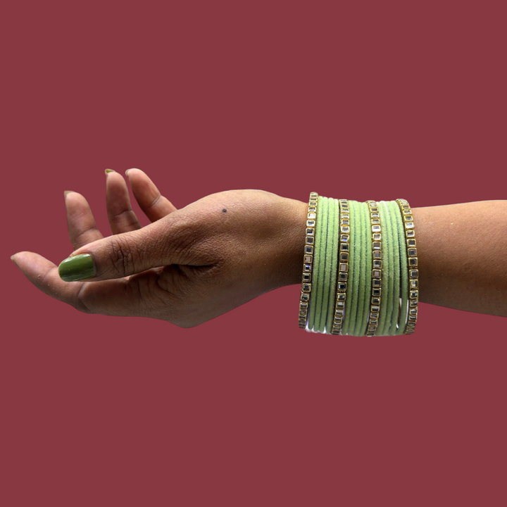 Metal Bangles with Lac Kada PMB001