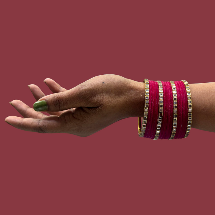 Metal Bangles with Lac Kada PMB001