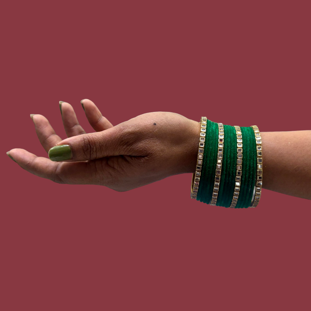 Metal Bangles with Lac Kada PMB001