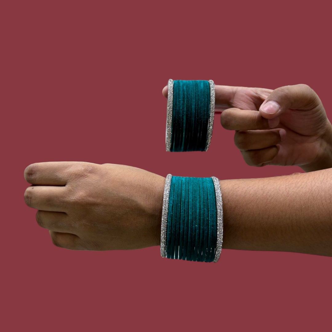 Metal Bangles with Silver Kada PMB004