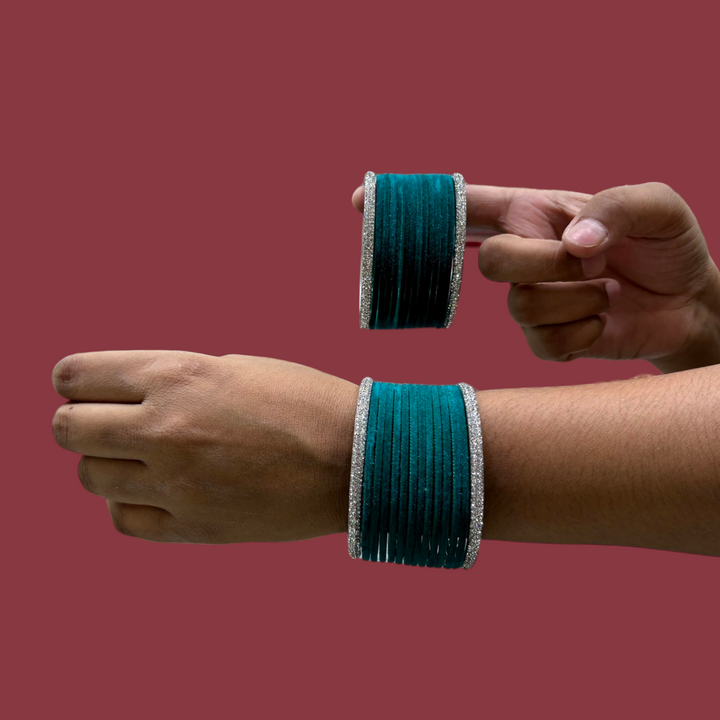 Metal Bangles with Silver Kada PMB004