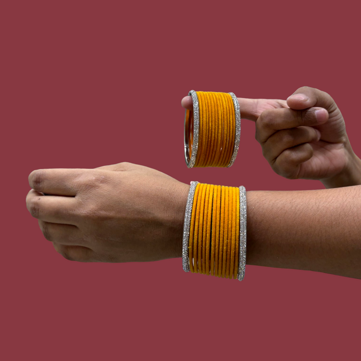 Metal Bangles with Silver Kada PMB004