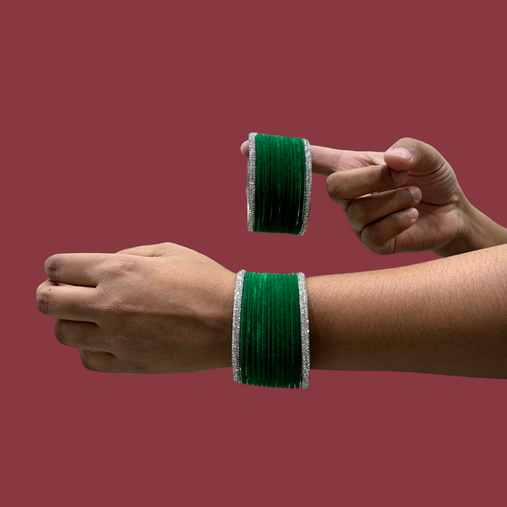 Metal Bangles with Silver Kada PMB004