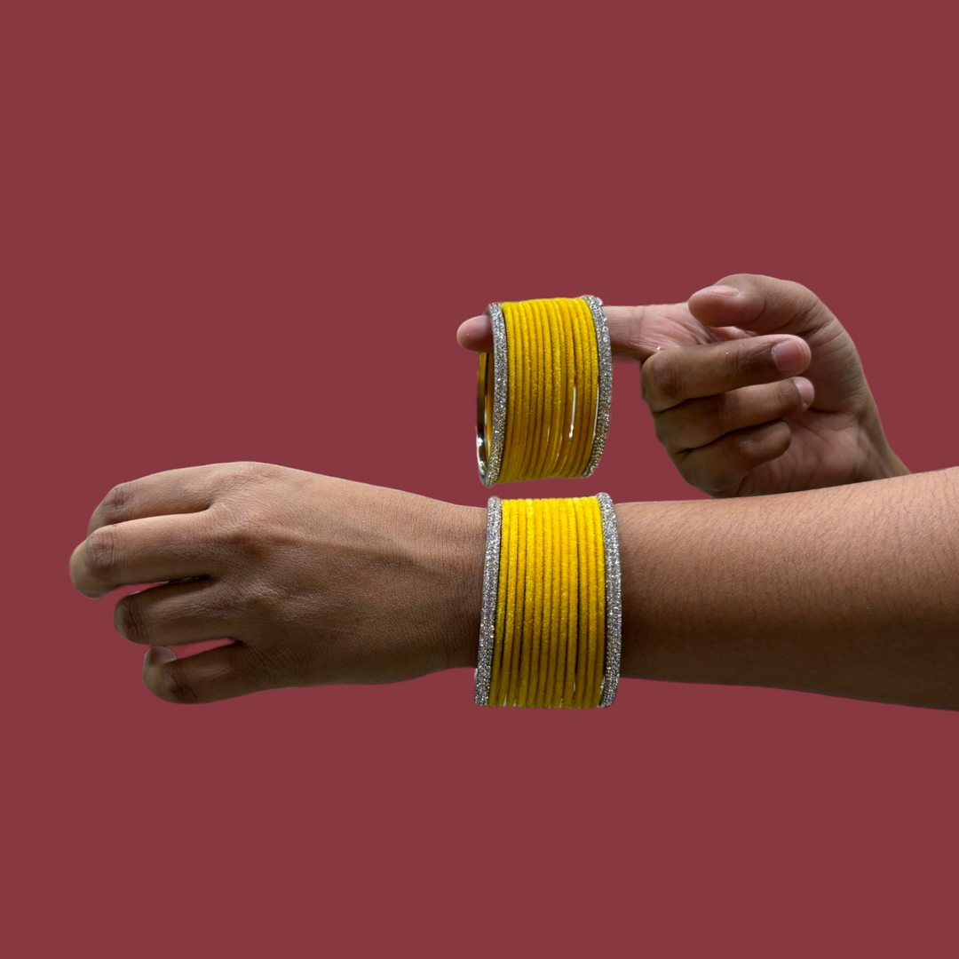 Metal Bangles with Silver Kada PMB004