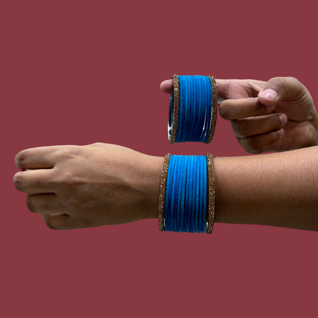 Metal Bangles with Golden Kada PMB005