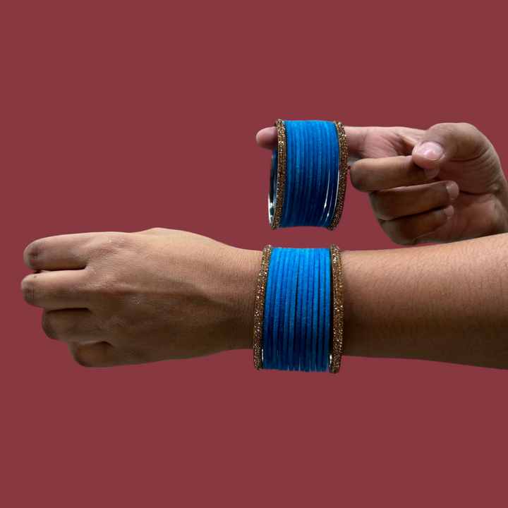 Metal Bangles with Golden Kada PMB005