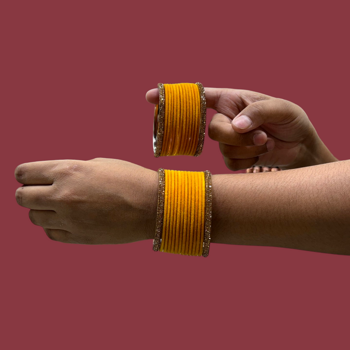 Metal Bangles with Golden Kada PMB005