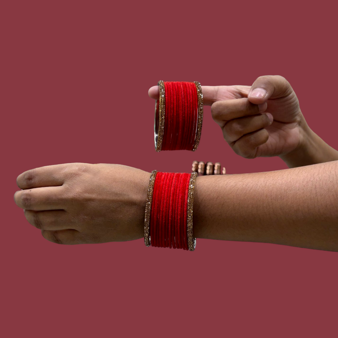 Metal Bangles with Golden Kada PMB005