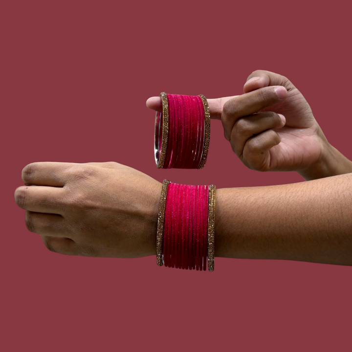 Metal Bangles with Golden Kada PMB005